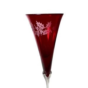 Lenox Holiday Gems Ruby Etched Holiday Toasting Flutes Set of 2 11" w/Box